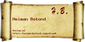 Heiman Botond névjegykártya